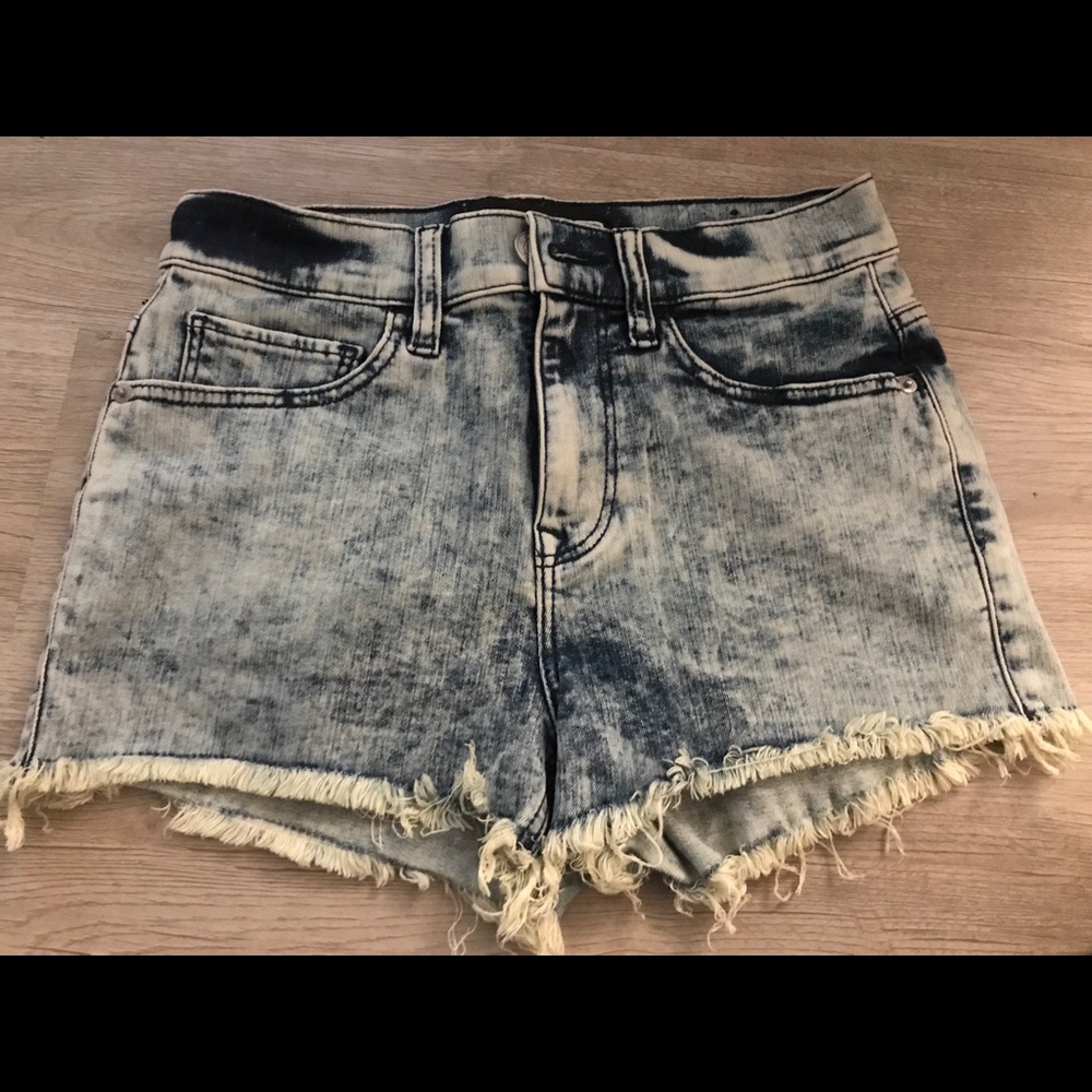 Express Muli-Fade Denim High-rise Jean Shorts